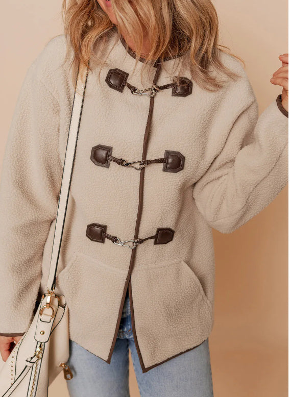 Apricot Toggle Button Teddy Women's Coat
