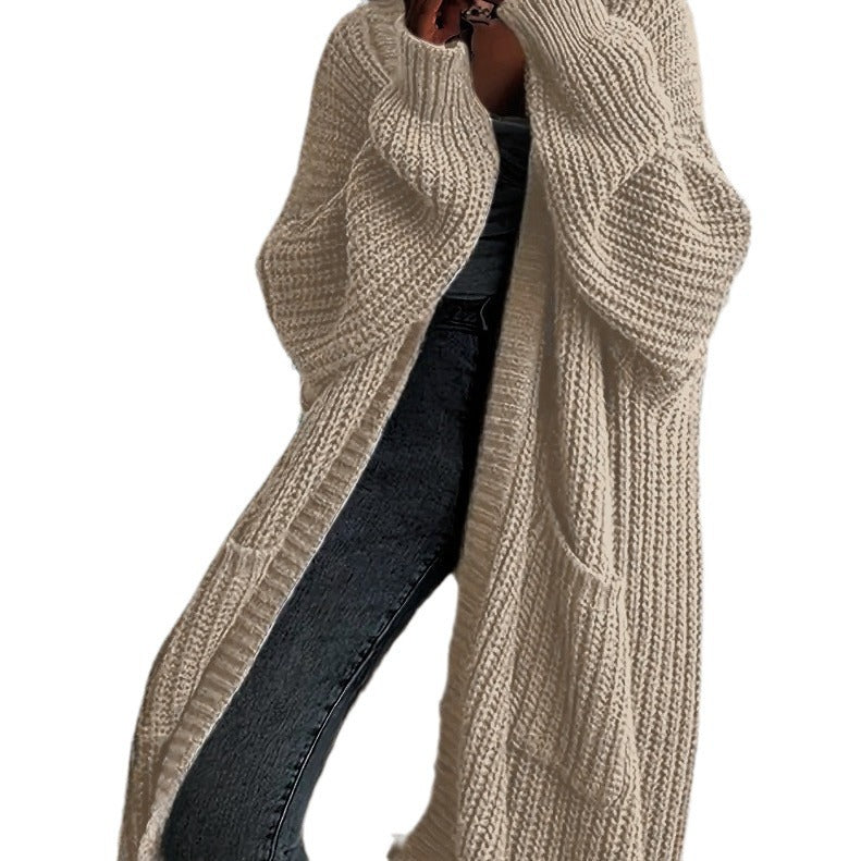 Autumn And Winter Long Sweater Women's Loose All-matching Base Long-sleeved Knitted Cardigan