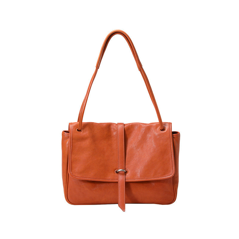 Vegetable-tanned Leather Retro Crossbody Tote Bag