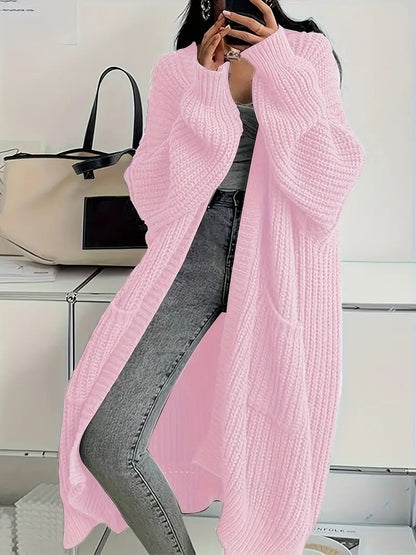 Autumn And Winter Long Sweater Women's Loose All-matching Base Long-sleeved Knitted Cardigan