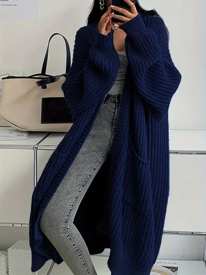 Autumn And Winter Long Sweater Women's Loose All-matching Base Long-sleeved Knitted Cardigan