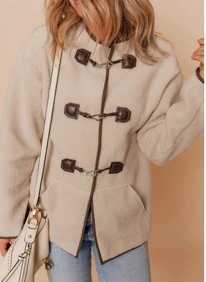 Apricot Toggle Button Teddy Women's Coat