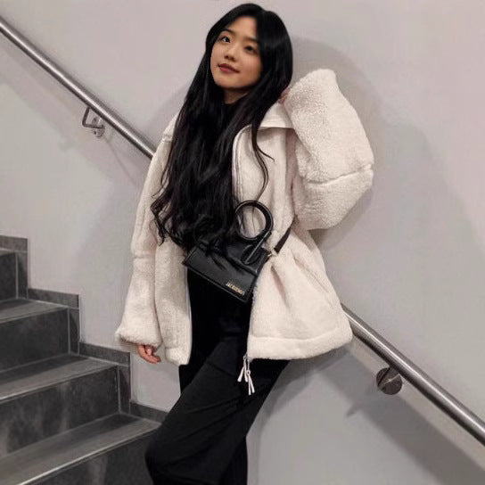 Fashion Loose Anti-cashmere Personality Casual Zip Coat