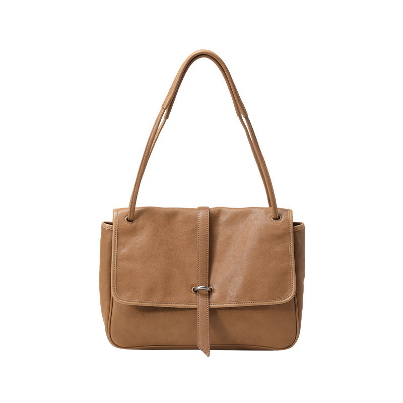 Vegetable-tanned Leather Retro Crossbody Tote Bag