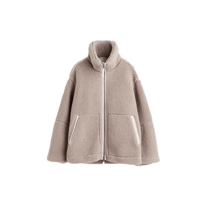 Fashion Loose Anti-cashmere Personality Casual Zip Coat