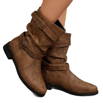 Boots Women's Round Toe Flat